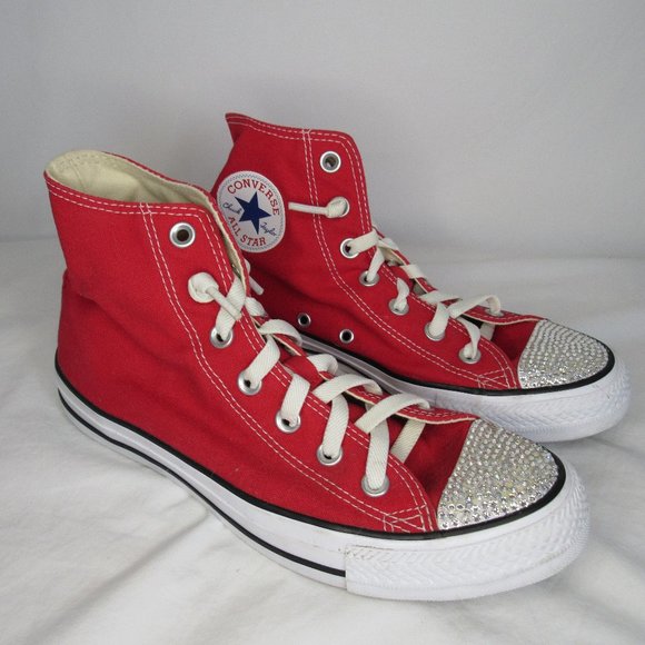 Converse Shoes Converse Chuck Taylor All Star Red High Top Crystal